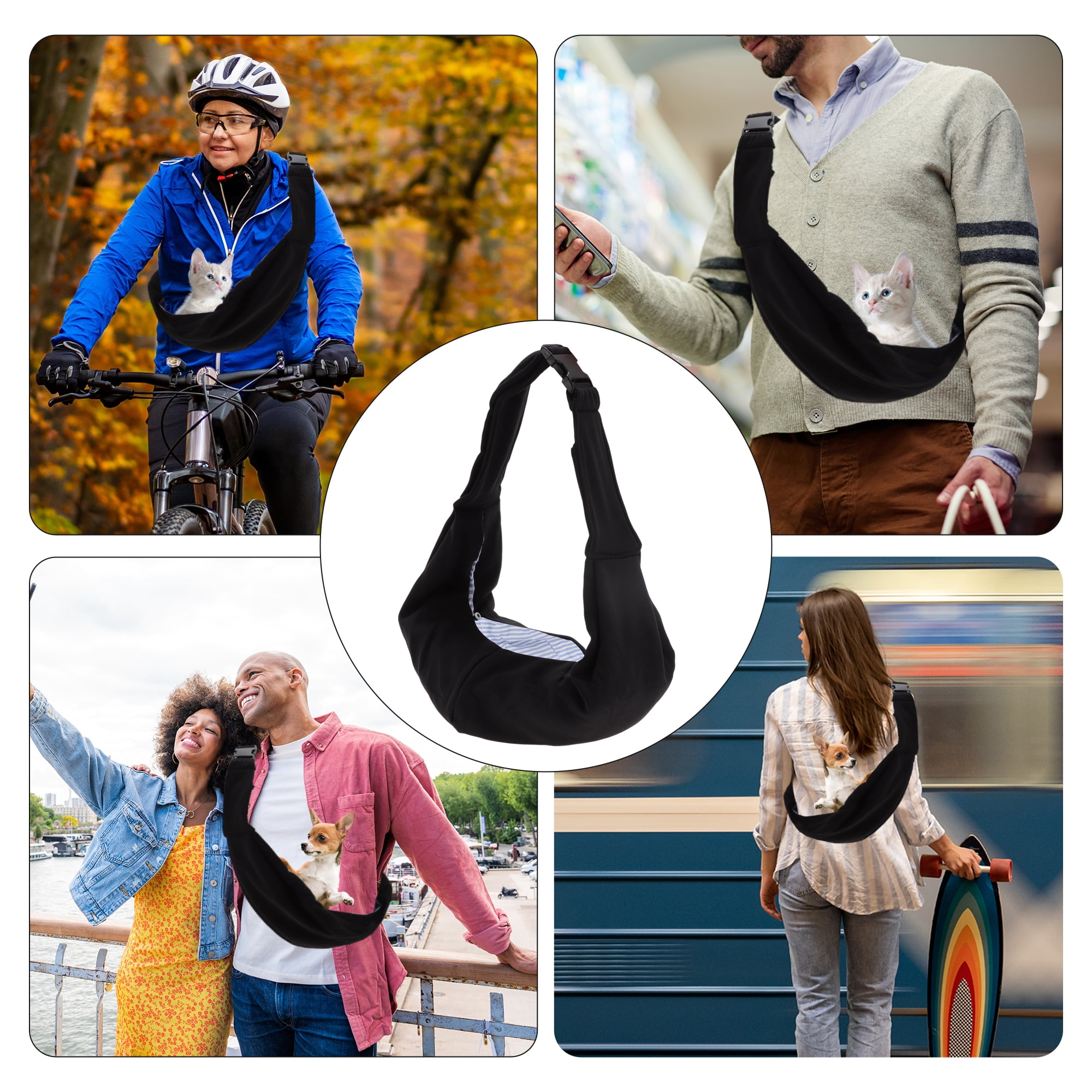 Unique Bargains Adjustable Portable Pet Sling Carrier Pet Sling for Cats and Small Dogs