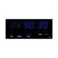 thumbnail image 2 of Reloj despertador digital con indicador de temperatura, calendario perpetuo con fecha y mes. Azul, 2 of 8