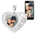 thumbnail image 4 of Picturesongold.Com Heart Necklace Pendants W/ "I Love You" Etched - 1 inch x 1 inch - Solid 14K White Gold, 4 of 4