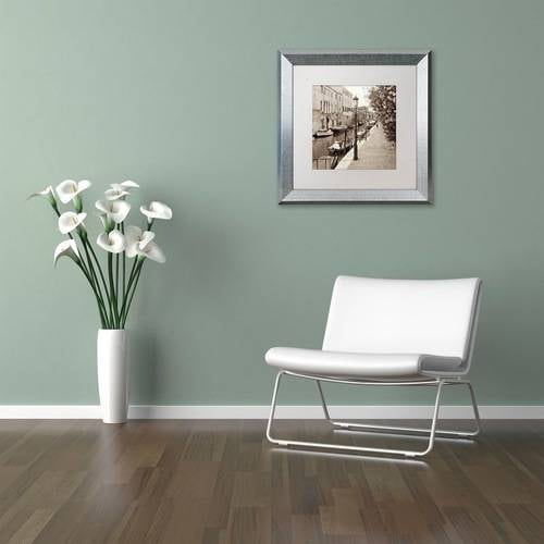 Trademark Fine Art "Venezia VII" Canvas Art by Alan Blaustein, White Matte, Silver Frame