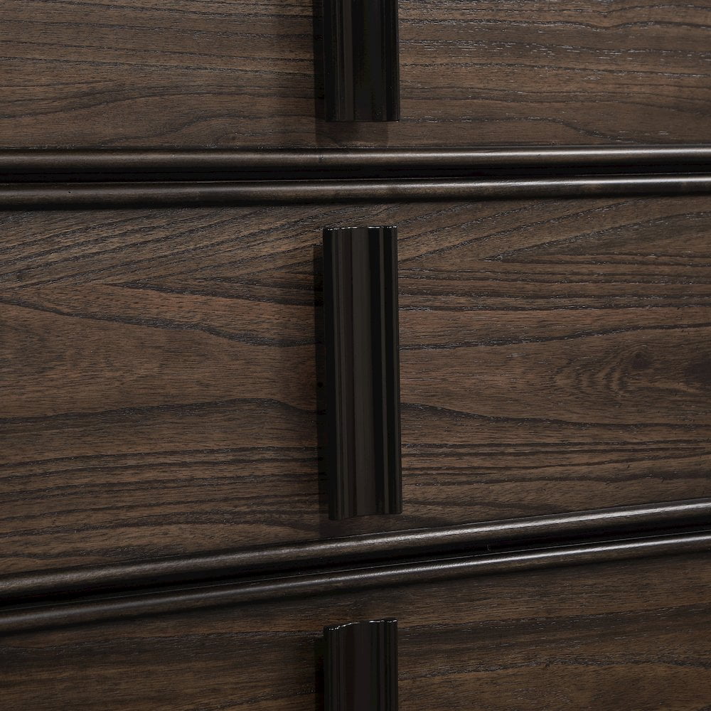Roundhill Furniture Aetheria Contemporary Wood 6-Drawer Dresser in Dark Brown