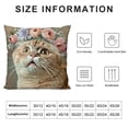 thumbnail image 5 of YINGXI Animals Throw Pillow Covers Cute Cat with Flower Wreath Decorative Square Pillowcase for Home Sofa Car Bedroom Decor 22x22in, 5 of 5