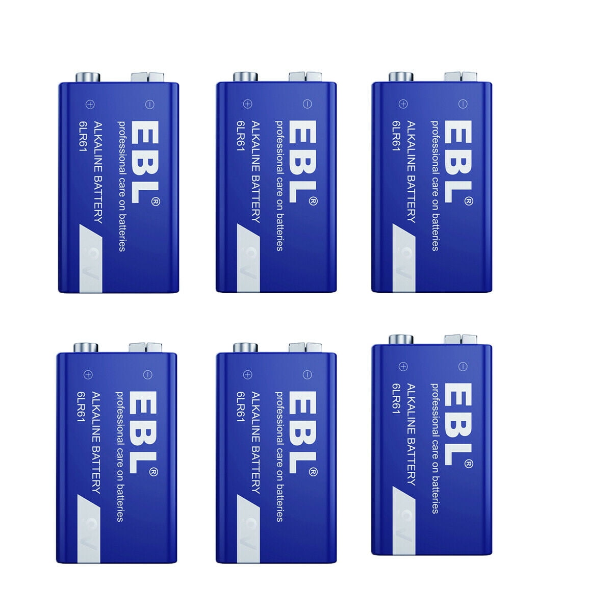 EBL 9V Alkaline Battery Long Lasting 9 Volt Battery for Smoke Alarms