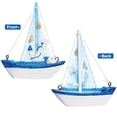 thumbnail image 2 of 6Pcs Mediterranean Style Sailboat Models Nautical Wooden Sailing Boat Ship Decor, 2 of 8