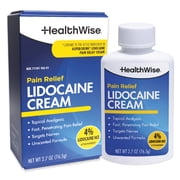 HealthWise Maximum OTC Strength Lidocaine Cream | Numbs Away Pain | Long-Lasting Relief | Non-Greasy | 2.7 Oz | Unscented Formula | Topical Anesthetic
