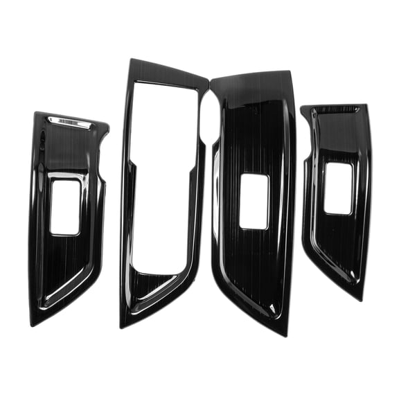 Unique Bargains Window Lift Switch Panel Trim Cover for Audi Q5L 2018-2023 Front Rear Car Door Window Control Button Interior Accessories Black Titanium Brushed