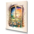 thumbnail image 2 of Designart "Summer Sunset Floral Window I" Farm Windows Wall Art Living Room, 2 of 5
