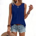 thumbnail image 4 of UPPADA Tank Tops for Womens Casual Summer Sleeveless Shirts Round Neck Pleated Tunic Blouses for Ladies Loose Fit Vacation Tops,blue tank tops XXL, 4 of 6