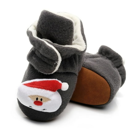 

Juebong Boots on Sale Christmas Toddler Kids Baby Girls Boy Lightweight Durable Plush First Walk Slip-On Keep Warm Shoes
