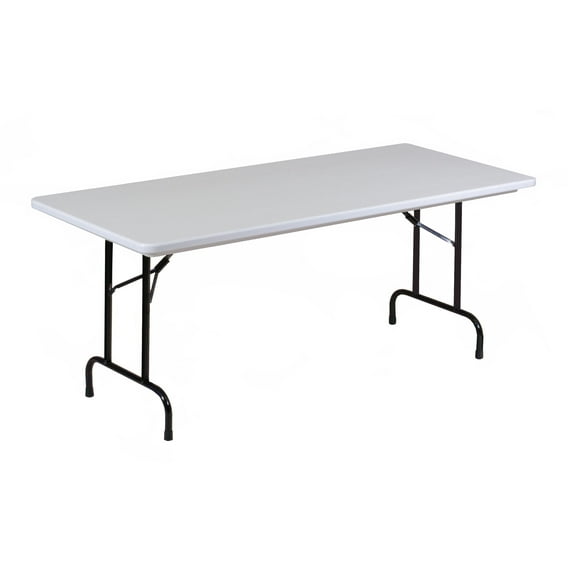 Correll Commercial Duty Plastic Top Folding Table. One-Piece Blow-Molded Plastic Top is Waterproof, Scratch, Stain, & Impact Resistant
