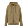 thumbnail image 3 of ZKCCNUK Sweatshirt for Women Zip up Hoodies Long Sleeve Fall Oversized Sweatshirts Fleece Jacket with Pockets,Sizes S-3XL, 3 of 8