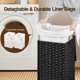 thumbnail image 3 of Greenstell Cesto Para La Colada Con Tapa Cesto Para Ropa De 60 L Con 2 Bolsas Forro Extraíbles Y 2 Bolsas De Malla Cesta De Ratán Sintético Tejida A Mano Juguetes En El Baño Dormitorio Negro, 3 of 5