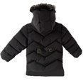 thumbnail image 6 of Boys Mid-Length Winter Padded Coat Thick Fleece Lined Hooded Cotton Jacket Windproof Warm Zip up Parka Outerwear for Big Kids Teen Boys 5-13 Years Old Black 12-13Years, 6 of 7