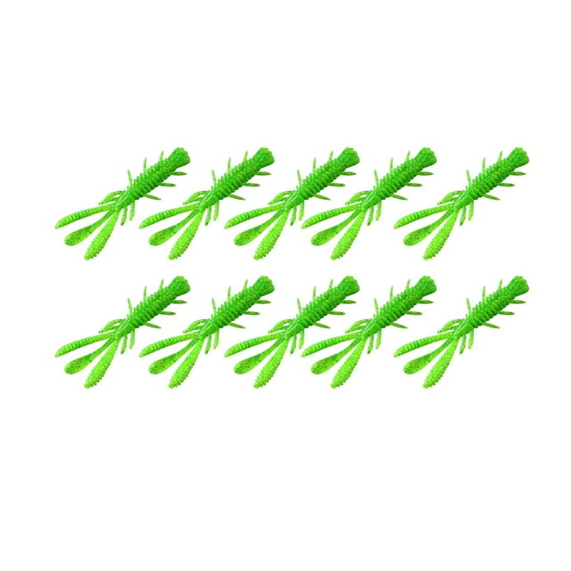 CSChome Appât de Ver Souple 10 Pcs 7cm/2.45g Leurre de Pêche Bonne Flexibilité Haute Élasticité Design Simulation Couleur Vive Résistant aux Morsures Équipement de Pêche TPE