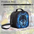 thumbnail image 5 of Jeiento Wolf Lunch Bag for Kids Boys Insulated Lunch Box with Strap Crossbody Purse Snack Storage Pouch for Adult Travel Picnic Office Work Lightweight Lunchbox with Handle Blue Cool Flame, 5 of 6