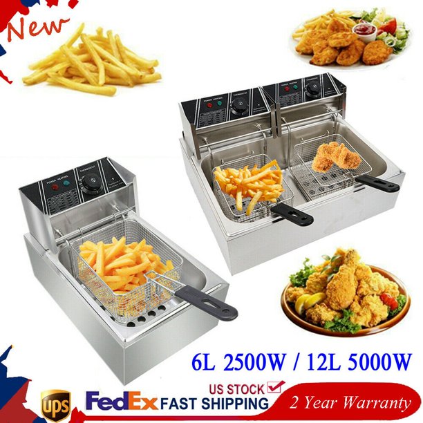 Goorabbit Zokop Electric Countertop Deep Fryer with Basket Stainless Steel Electric Fryer for