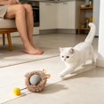 thumbnail image 5 of Grey Interactive Cat Toy Ball with Plush Cover - USB Rechargeable Automatic Pet Toy, 3 Speed Modes, Motion Activated, Can Be Used with Cat Play Mat with Holes, Includes Ball & Cable, 5 of 7