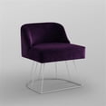 thumbnail image 4 of Posh Inspired Home Vinsa Velvet Vanity Stool with Curved Backrest in Purple, 4 of 8