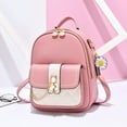 thumbnail image 2 of Girly Pink and White Backpack with Diamond Lock Design and Daisy Pendant Versatile Backpack, 2 of 8
