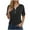 A-Black, variant on JSheng Women Summer Tops Short Sleeve for Women Fashion Solid Color Button Loose Casual V-Neck Blouse Green L
