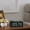 thumbnail image 3 of Oefntac 15W Temperature and Humidity Wooden Wireless Charging Clock Multi-functional Intelligent Luminous Mute LED Wooden Clock Wireless Fast Charging, 3 of 4