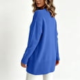thumbnail image 4 of XUNKUSGA Cardigan Sweaters for Women Classic Solid Color Long Sleeve Open Front Knit Sweater Coat Casual Loose Mid Length Cardigan for Women with Pocket Blue XL, 4 of 4