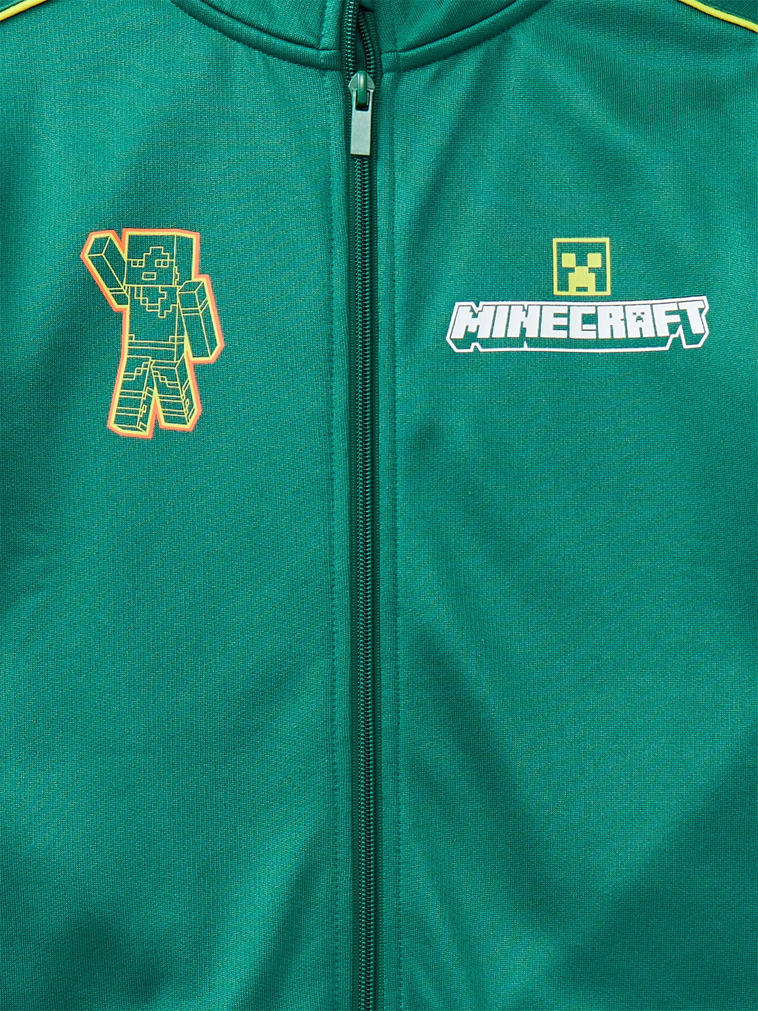 Minecraft Boys Graphic Zip Track Jacket, Midweight, Sizes 4-18