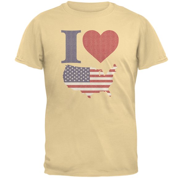 4th of July I Heart Love America Halftone Mens T Shirt