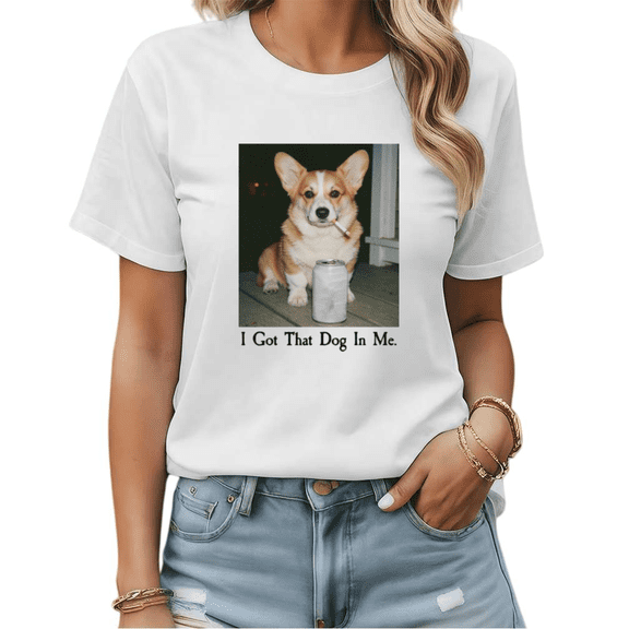 Dog Lover Corgi Funny Meme Gift Graphic Tees Womans Tshirt Black White S-5XL Tops