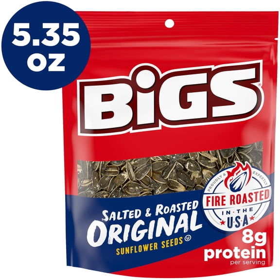 Bigs Salted & Roasted Original Sunflower Seeds, 5.35 oz. Bag
