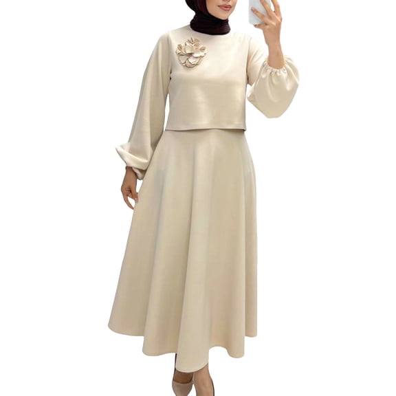 Elegant Women's Floral Printed Loose Fit Long Sleeve Tunic and Pants Two Piece Outfit Set