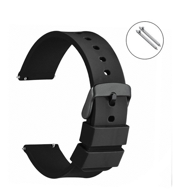 Correas de reloj de silicona de 14 mm con hebilla negra, reemplazo de liberación rápida para mujeres y hombres de 14 mm, 16 mm, 18 mm, 19 mm, 20 mm, 21 mm, 22 mm, 24 mm brillar Electrónica
