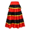 thumbnail image 4 of iiniim Full Circle Flamenco Bull Skirts Performance Costume Belly Dance Skirt Spanish Dancewear Red 100-110, 4 of 7
