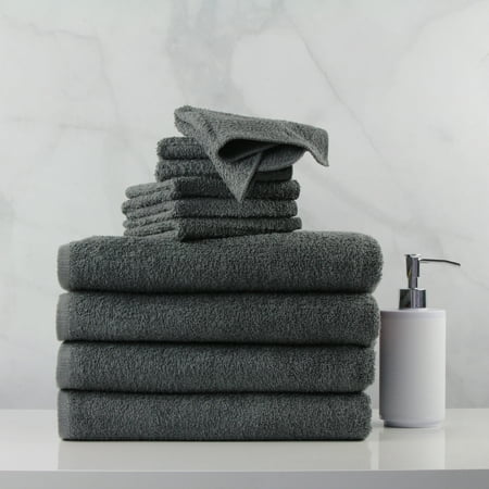Mainstays 10 Piece Best Value Bath Towel Set - Includes 4 Bath Towels & 6 Washcloths, (Best Towels For The Money)