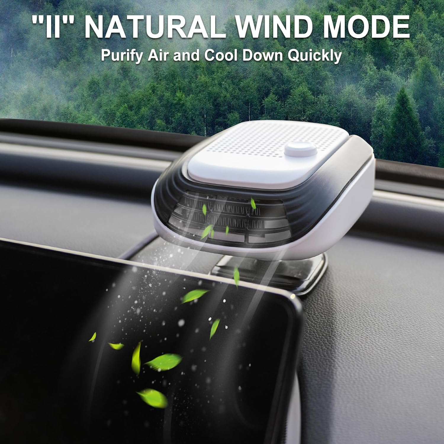 2 in 1 Fan Fast Heating or Cooling, Car Defroster, Portable Car Heater, Adjustable Speed ​​Car Heater Plugs Into Cigarette Lighter, White