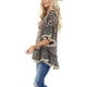 thumbnail image 4 of VISgogo Blusa de media manga para mujer, tops holgados de cuello redondo con estampado floral de leopardo, camisa informal de estilo simple VISgogo moda, 4 of 6