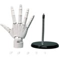 thumbnail image 1 of Articulated 1:1 Scale PVC+ABS Hand Model with Movable Joints & Replaceable Nails - Adjustable Poseable Mannequin Hand for Art Painting Reference, Jewelry Display, Nail Practice - Includes Black Base, 1 of 7