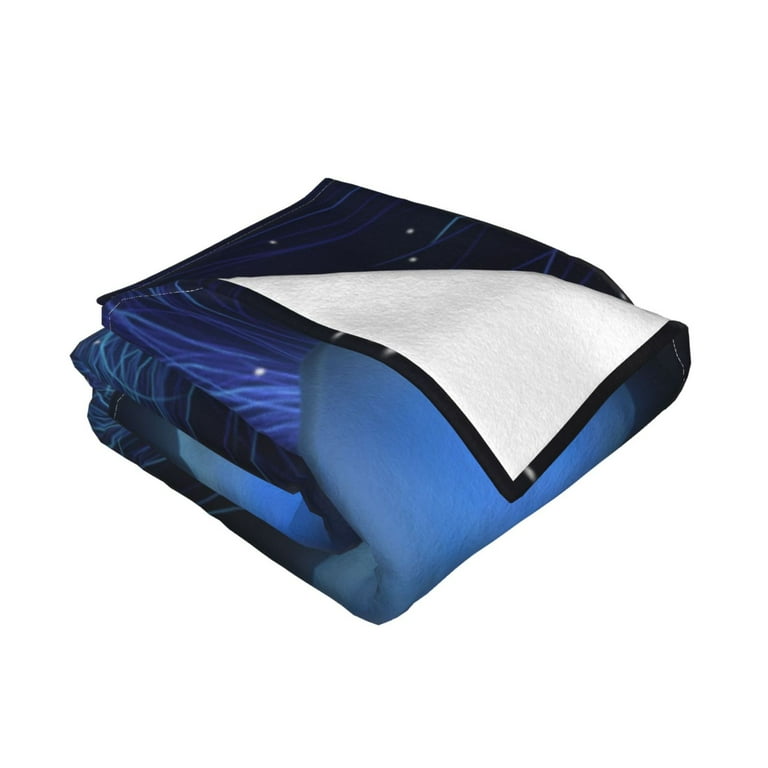 Mysterious Glowing Jellyfish Blanket Fluffy Soft Cozy Blanket