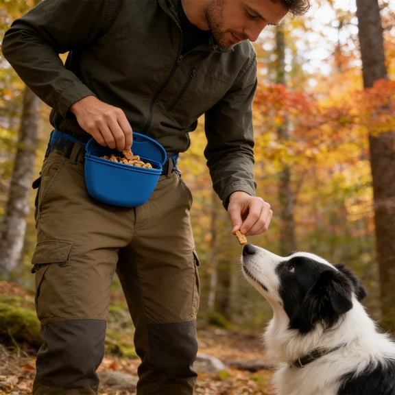 onlyliua Silicone Dog Training Waist Bag Clip-On Treat Pouch With Waste Bag Holder Adjustable Belt Hands-Free Snack Dispenser For Outdoor Walks Obedience Training Durable Waterproof Material dog