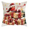 thumbnail image 3 of Funda de almohada decorativa navideña, regalo de Año Nuevo, Papá Noel, muñeco de nieve, pájaro, funda de almohada, funda de cojín para sofá, decoración del hogar de la habitación, 3 of 5