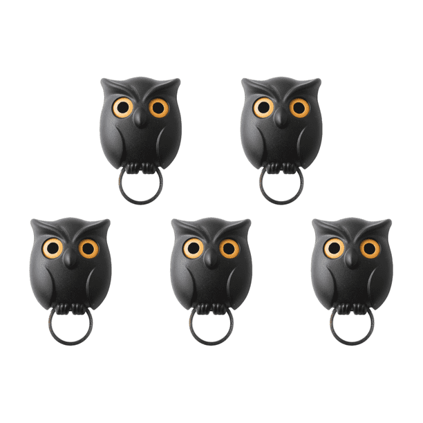 Gancho con forma de búho para colgar en la pared, llave para el hogar, cocina, dormitorio, color negro