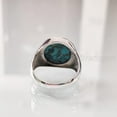 thumbnail image 7 of Blue Copper Turquoise Mans Ring, Natural Copper Turquoise Ring, Silver Jewelry, 925 Silver Ring, Birthday Gift, Heavy Mens Ring, Arabic Design, Ottoman Style Ring, Christmas, Simple Mens Signet Ring, 7 of 7