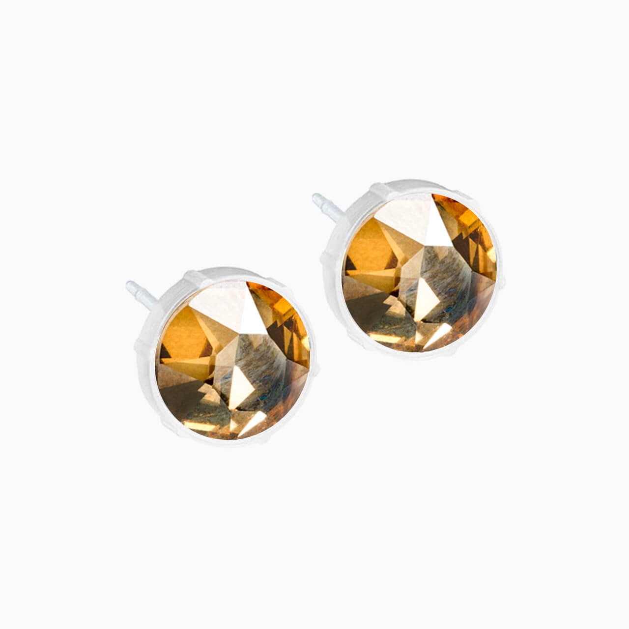 Blomdahl | Nickel Free | Medical Plastic 8mm Crystal Stud Earrings | Best Choice For Sensitive Ears