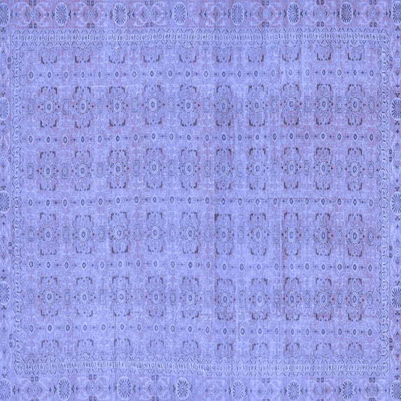 Ahgly Company Indoor Square Abstract Blue Modern Area Rugs, 7' Square
