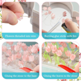 thumbnail image 5 of 2Sets Cloud Mirror Tulip Lamp Handmade DIY Tulip Night Light Simulation Flower Lights Room Decorations Blue, 5 of 5