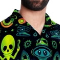 thumbnail image 5 of Alien Men's Casual Spread Collar Hawaiian Short Sleeve Button Down Summer Beach Tops, 5 of 6