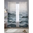 thumbnail image 2 of Turquoise Ombre Sheer Curtains for Living Room Bedroom, Light-filtering Sheer Curtain, Modern Moire Geometric Abstract Art Rod Pocket Voile Window Treatment Drapes, 52’’Wx84’’L, 2 Panels Set, 2 of 7