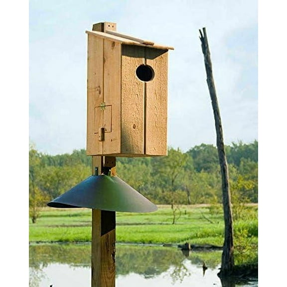 Cypress Wood Duck Nesting Box | Naturally Rot-Resistant Exterior Bird House | Hand-Constructed with Solid Brass Hinges | Side Access Door for Easy Cleaning | Predrilled for Quick Mounting