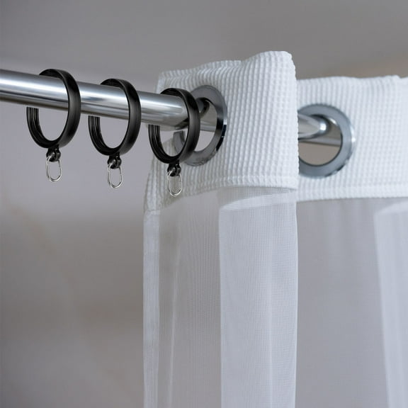 Toyvian Home Curtain Fixator Ring Black Plastic 20pcs