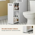 thumbnail image 6 of Over The Toilet Storage Cabinet with Pulley Small Bathroom Storage Cabinet, Space Saver W/Adjustable Shelf & Glass Doors for Bathroom, Restroom, Laundry (Frosted Mirror-Type B), 6 of 9